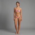 Floral bandeau bikini with O-ring detail