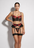 Midnight Rose Embroidered Lingerie Set