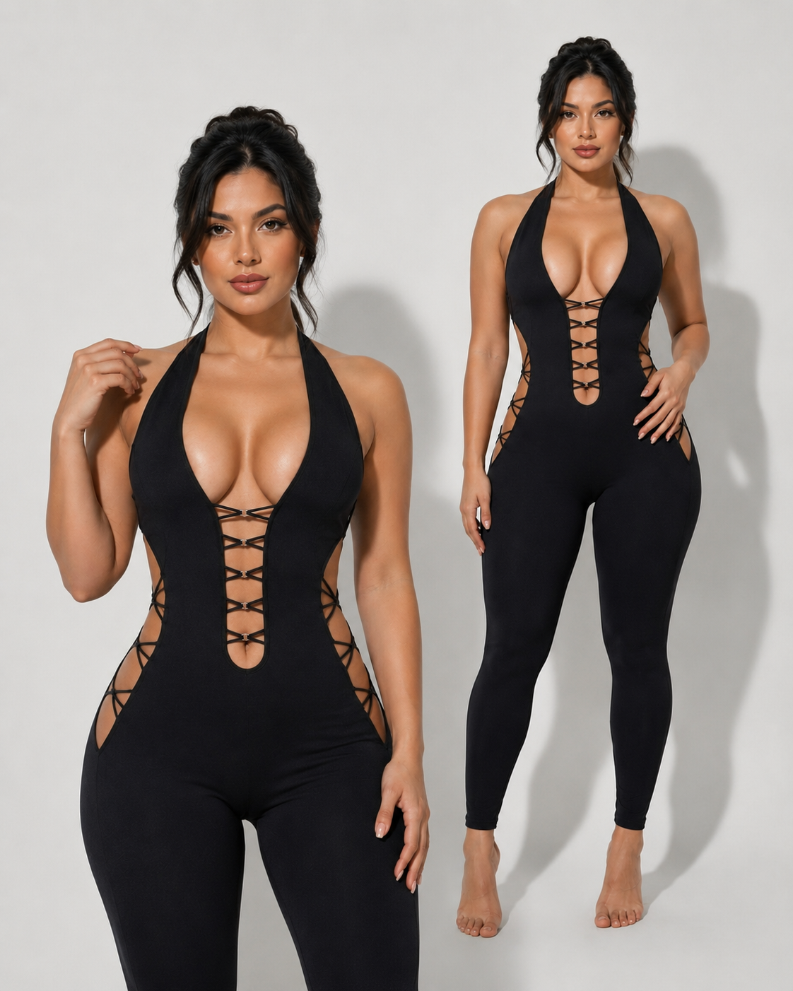 Midnight Siren Lace-Up Jumpsuit