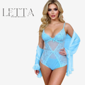Embroidered Mesh Lingerie Set