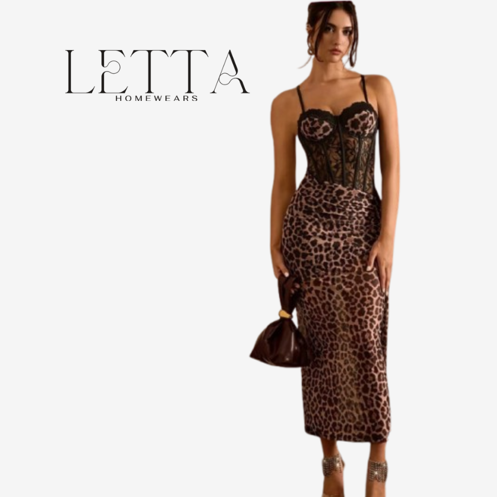 Leopard Lace Corset Gown
