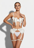 Feather Garter Lingerie Set