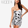 Black &amp; White Cow Print Lingerie Dress