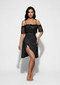 Midnight Lace Off-Shoulder Chemise
