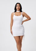 Chic Choker-Detail Ruched Mini Dress
