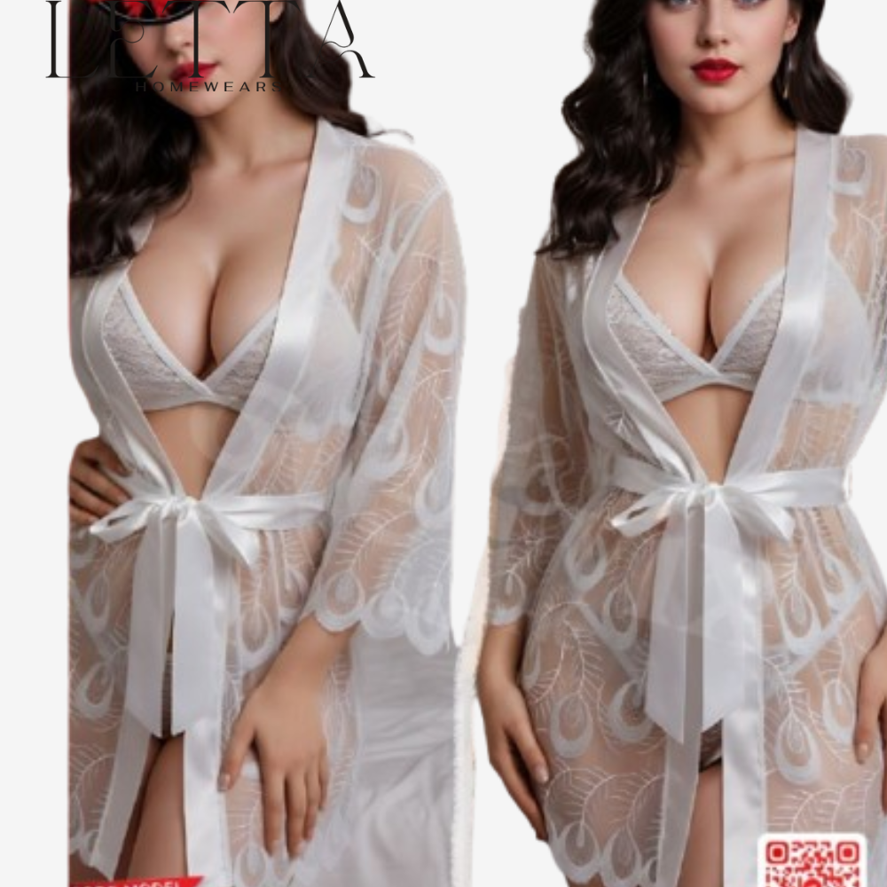 "Monochrome Muse" Lace &amp; Tulle Babydoll