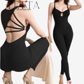 Black Body-Hugging Lingerie Jumpsuit