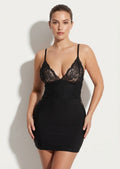 Black Lace Bustier Slip