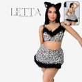 Plus Size Leopard Print Lingerie Set