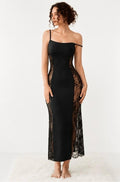 Midnight Allure Lace-Panel Maxi