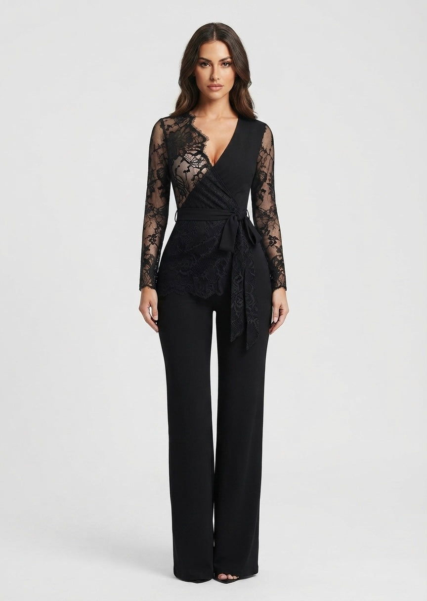 Midnight Asymmetric Lace Wrap