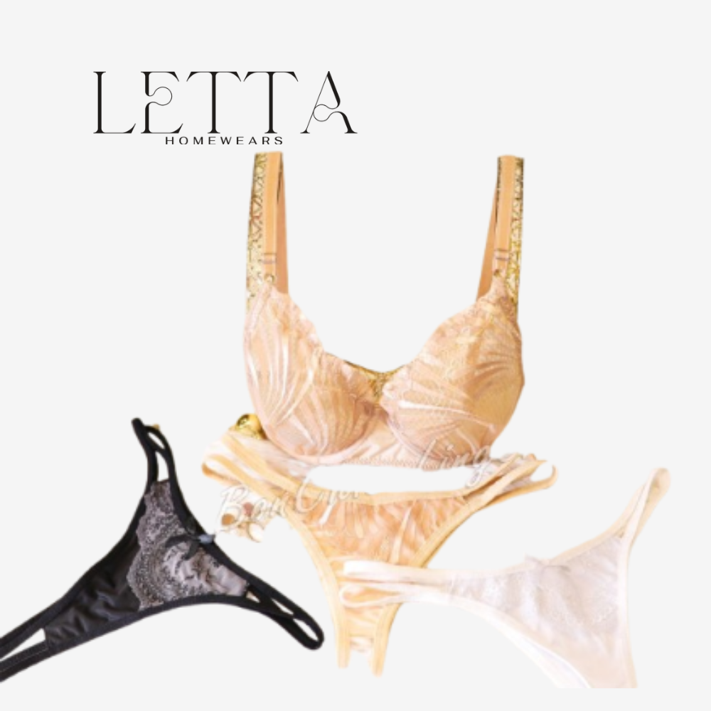 Elegant Embroidered Lace Lingerie Set