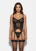 Midnight Lace Corset Bodysuit