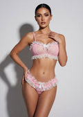 Midnight Maid Ruffled Lace Lingerie Set