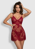 Ivory Floral Lace Cutout Chemise Set