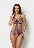 Dusty Rose Floral Lace Bodysuit