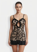 Fierce Leopard & Black Ruffle Keyhole Chemise