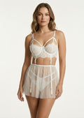 Lace Bralette and Tulle Babydoll Set