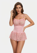 Lace & Satin Ruffled Babydoll Chemise