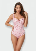 Blush Cherry Print Ruffled Bodysuit