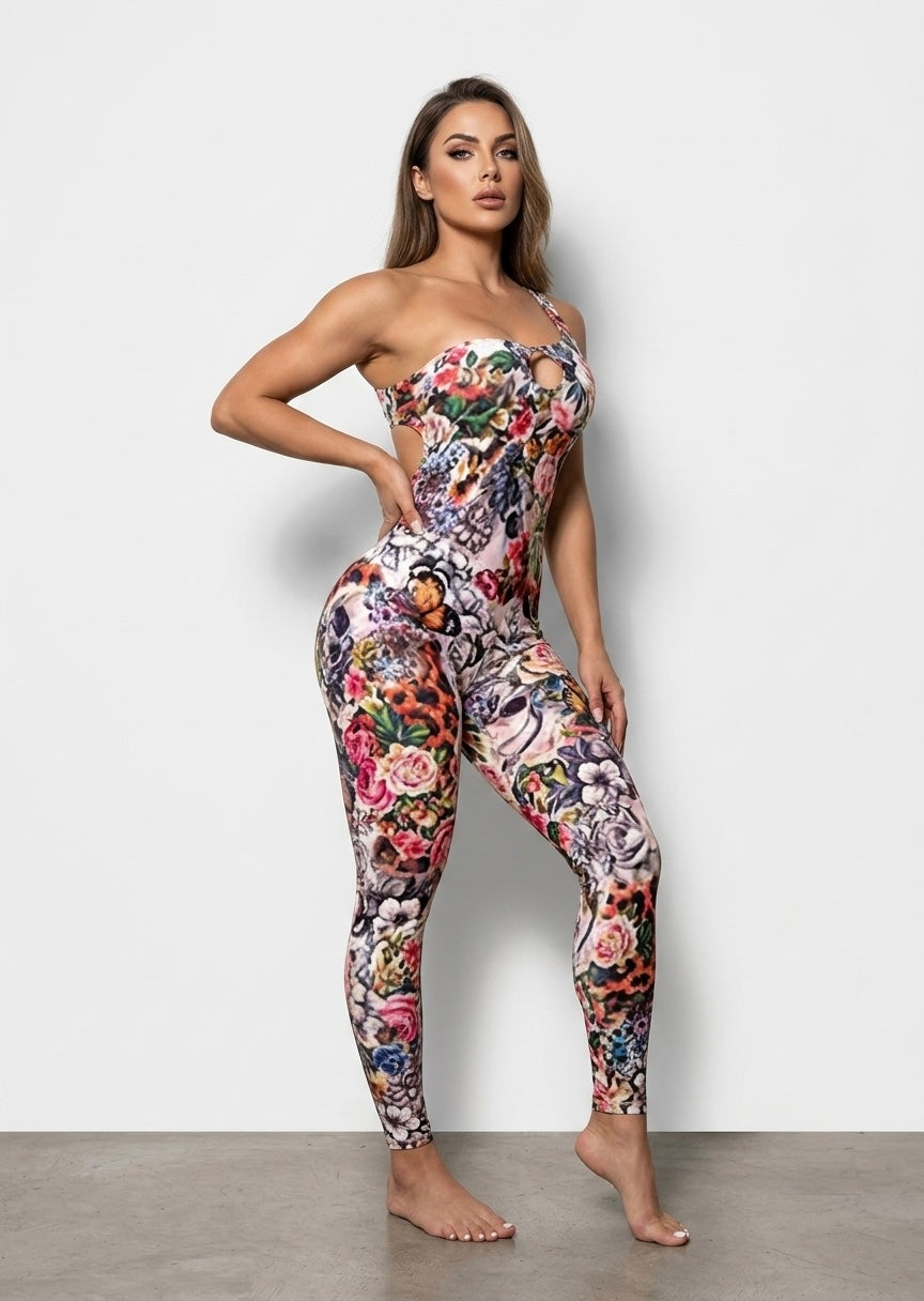 Floral Print One-Shoulder Bodysuit