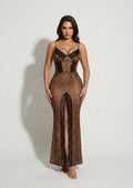 Wild Desire Leopard Lace Maxi Chemise