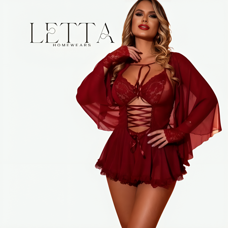 Lace-Up Corset Chemise