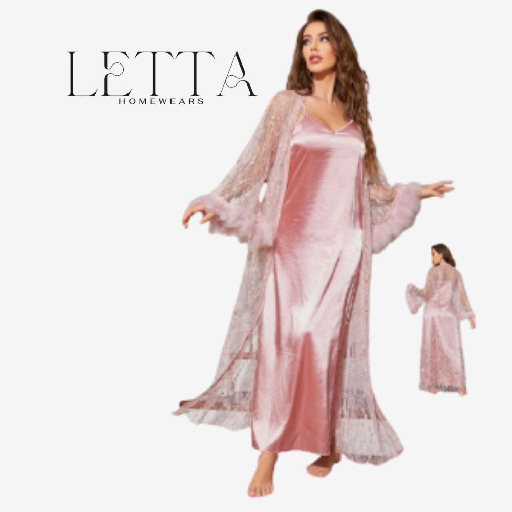 Royal Satin & Lace Lingerie Set