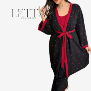 Elegant 3-Piece Cotton Plus Size Lounge Set