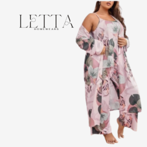 Premium Plus Size 3-Piece Floral Pajama Set