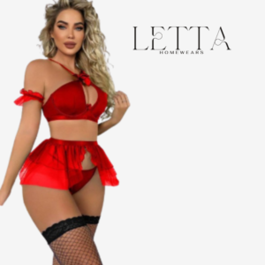 Premium Scarlet Red Tulle Lingerie Set