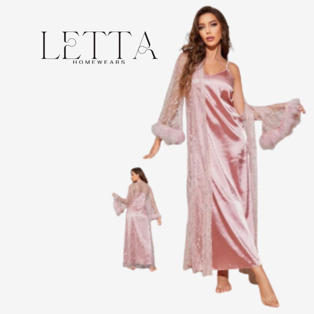 Royal Satin & Lace Lingerie Set - Image 2