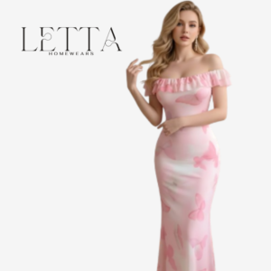 Elegant Butterfly Print Tulle Nightgown